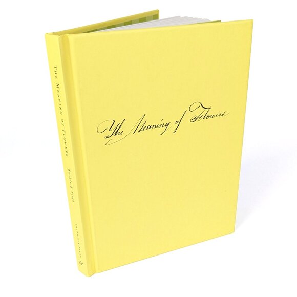 The Meaning of Flowers bright yellow book with Victorian floral illustrations - Picture 1 of 16